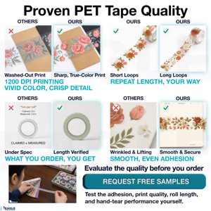 เทปใส PET สำหรับตกแต่งสวน แบบม้วน มีแผ่นรองหลังสำหรับงานจดบันทึก สมุดภาพ สมุดจดบันทึกแบบ Junk Journal สมุดวางแผน และงานคอลลาจ - Product Image 3