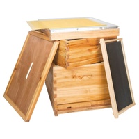 Nueva Caja de Colmena Langstroth Profunda de Observación Automática, 10 Cuadros, Construcción de Madera con Ventana de Cera de Abeja 100% Natural