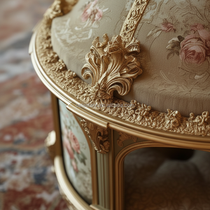 OE-FASHION Maison pour chien en bois massif hexagonal doré antique, pavillon de luxe pour animaux de compagnie de style rococo avec toit en forme de dôme - Product Image 4