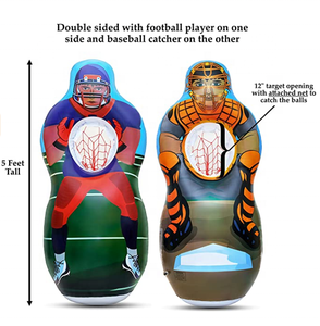Inflatable Double-Sided <strong>Baseball</strong> &amp; Football Target Set Blow up Toy with <strong>Soft</strong> Football, <strong>Baseball</strong> &amp; Inflatable Bat Fun <strong>Toss</strong> Games - Product Image 5