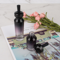 Ensemble d'emballage cosmétique fantaisie bouteille de lotion 120ml 100ml 50ml avec pompe de pulvérisation noire et couvercle noir pot de crème 50g 30g pompe de pulvérisation