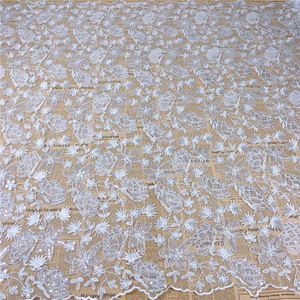 수용성 꽃 자수 레이스 그물 패브릭 스팽글 100% 폴리 에스테르 섹시 정장 원피스 레이스 3 차원 유럽 스타일 - Product Image 5