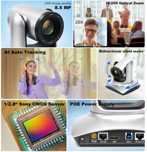 Venda quente 4K 8MP <span class=keywords><strong>Ptz</strong></span> Câmera 20X Zoom Óptico HDM1 USB3.0 POE Saída 355 Graus de Rotação para Live Streaming Votação <span class=keywords><strong>PTZ</strong></span> Camara - Product Image 3