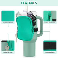Pochette de transport de bouteille d'eau en néoprène réglable de 40oz, porte-gobelet, porte-gobelet, sac à bandoulière pour téléphone, sacs isothermes, housses de tasse