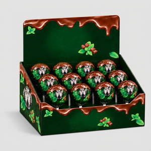 Boîte d'emballage pour sucettes chocolatées à la menthe, boîte à bonbons imprimée sur mesure, usine de fabrication de boîtes à bonbons, boîte aromatisée au chocolat et à la menthe, vente en gros OEM - Product Image 1