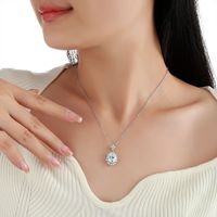 Collier pendentif ovale en moissanite en argent pur S925, bijoux en argent