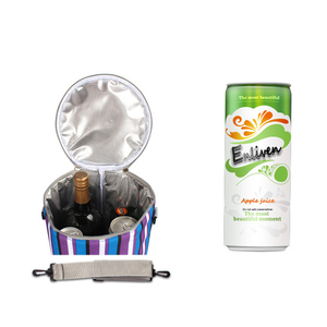 Wholesale Custom Cylindrical Oxford Waterproof <strong>Bottle</strong> <strong>Cooler</strong> <strong>Bag</strong> Aluminum Foil Insulated Food Fruit Lunch <strong>Bag</strong> With Strap - Product Image 4