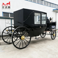 Calèche royale noire / Calèches électriques classiques OEM / Calèche à chevaux parfaite à vendre / Calèche électrique sans chevaux