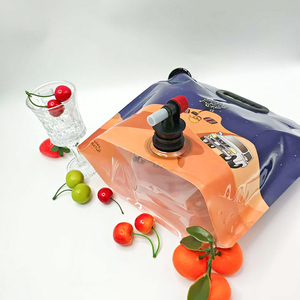 Custom PE <b>Plastic</b> <b>Packaging</b> Bottom Transparent Bag Leak Proof Portable Stand up Spout Valve Gravure Printing Beer Beverage - Product Image 3