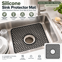 Tapis de protection d'évier en silicone sur mesure, personnalisable (couleur, logo), qualité alimentaire, résistant à la chaleur, avec drainage alvéolé, OEM ODM