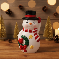 Accessoires d'ambiance scénique de Noël : Mini paysage miniature de Noël, accessoires pour maison de poupée, mini bonhomme de neige classique pour fenêtre de bureau
