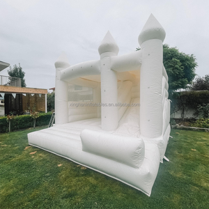 흰색 탄력 성 슬라이드 웨딩 바운스 하우스 콤보 파티 대여 야외 송풍기와 풍선 점프 하우스 - Product Image 2