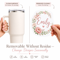 Calcomanía Personalizada con Nombre, Brillante, con Transferencia UV, para Vasos de 20oz y 40oz, Removible, Sin Residuos, Regalos Personalizados