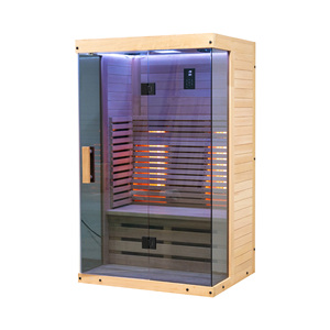 <span class=keywords><strong>Sauna</strong></span> infrarouge à ondes lumineuses infrarouges à spectre complet en cèdre rouge pour une utilisation à domicile, porte entièrement vitrée - Product Image 2