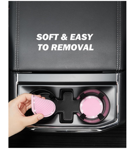 Sous-verres pour porte-gobelets de voiture, universels, antidérapants, en cristal de strass, PVC, 2,75 pouces/6,98 cm, rose - Product Image 3