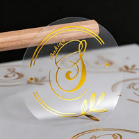 Étiquettes autocollantes transparentes en vinyle écologiques personnalisées, résistantes à l'eau, avec logo en feuille d'or, en rouleau, pour l'étanchéité des enveloppes et des emballages cadeaux