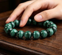 Bracelet en malachite naturelle, motif œil de chat, malachite à mille couches, bracelet à perles simples, bijoux en cristal pour cadeau