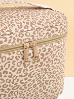 Trousse de Maquillage de Voyage Grande Capacité à Ouverture Articulée, Compartiments Élastiques pour Pinceaux, Organisateur Cosmétique Étanche, Sac de Toilette
