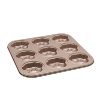 Moule à pâtisserie en forme de patte, 9 cavités, antiadhésif, en acier au carbone, pour four