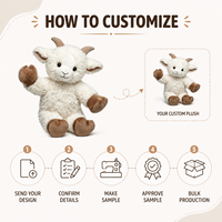 Peluche Mouton Blanc Personnalisée en Coton PP Ultra Doux, Broderie Anniversaire, Anti-Stress – Vente Directe Usine OEM/ODM