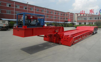 Semi-remorque surbaissée Aotong robuste 48ft 53ft à plateforme dépliable 80T avec col de cygne détachable