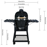 Barbecue Kamado en céramique Auplex de 21 pouces, certifié CE, fumoir au charbon de bois, four en argile pour la cuisson en plein air dans le jardin