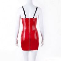 Latex caoutchouc femmes Catsuit mignon à capuche jupe robe taille robe de femme de chambre tir réel