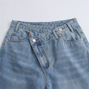 Guangzhou Kleidungs stück Herstellung koreanischen Stil Frauen Jeans Hosen Mid Waist Wide Leg Jeans Mujer La Calle - Product Image 1