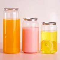 Boîtes de boisson en plastique PET transparentes 250ml-16oz pour surface d'estampage à chaud de soda transparent sur couvercle de boîte