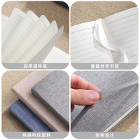 Carnet A5 en lin, couverture rigide, élastique, agenda de haute qualité, pour le bureau, le travail, entreprise, logo personnalisé, cadeaux de festival