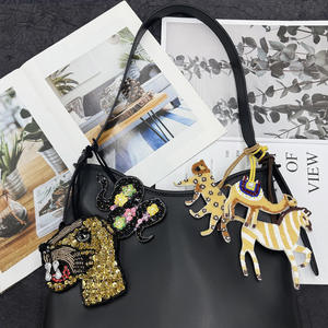 バッグ吊りロープチャームタイガーエレファントゼブラキャメルパッチクジラビーズアップリケバッグ装飾 - Product Image 4