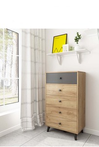 Meuble de chambre <span class=keywords><strong>à</strong></span> coucher : <span class=keywords><strong>Commode</strong></span> haute moderne <span class=keywords><strong>blanche</strong></span> en noyer, design contemporain, pour la maison - Product Image 6