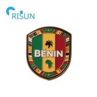 Fabrication métal carte africaine broche broche insigne personnalisé Nigeria Bénin drapeau Bénin carte épinglette insigne