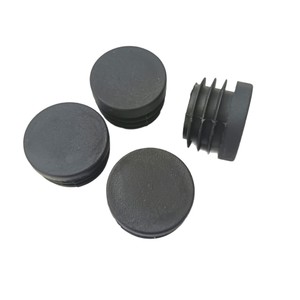 <b>Plastic</b> Round Tube Plug 25mm Black End Cap For Furniture <b>Shelf</b> Support Durable Foot Pad - Product Image 1