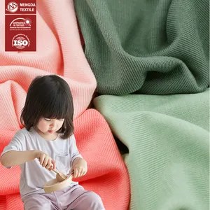 Stocking Goods Eco Friendly Sustainable Bamboo Spandex Rib Knit Fabric Wholesale