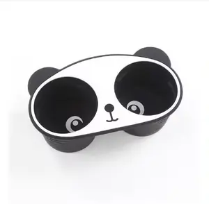 Water Cup Holder Storage Box For Tesla Model 3 Y 2024 2023 Car Accessories Center Console Panda Storage Box Silicone Organizer