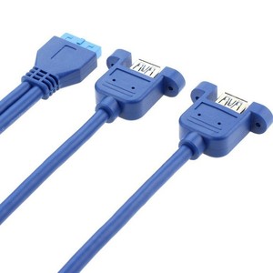 <b>USB</b> 3.0 Data Cable 20p To Dual <b>USB</b> 3.0 Header With Ears 0.5m For Motherboard - Product Image 1