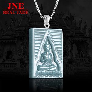Pendentifs en <span class=keywords><strong>jade</strong></span> naturel <span class=keywords><strong>de</strong></span> type émeraude bleu eau, dragon Pova blanc, rugby, amulette, Asie du Sud-Est, <span class=keywords><strong>Thaïlande</strong></span>, <span class=keywords><strong>Bouddha</strong></span>, pour hommes et femmes - Product Image 1