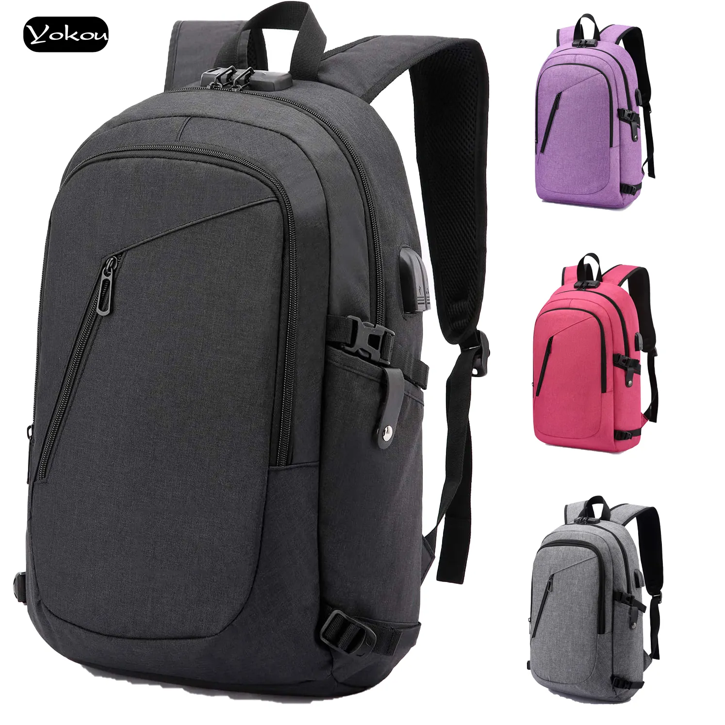 Private Slim Waterproof Business Travel Gift College School Bookbag Computer Bag Anti Theft Backpack With Usb Charging Port