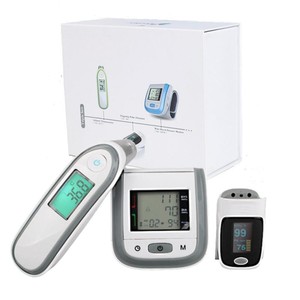 Wrist Tensiometer Blood Pressure Monitor Digital Blood Oxygen Saturation Monitor Forehead Thermometer Suit Finger Oximeter