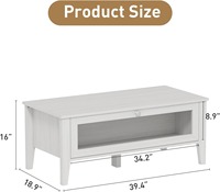 Ensemble de meuble TV et table basse en bois blanc moderne avec portes en verre pour salon et salle à manger
