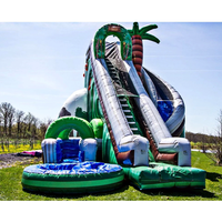 Aire de jeux aquatiques gonflable pour enfants, trampoline aquatique extérieur avec toboggan, bâche en PVC durable pour parc aquatique et location de fête