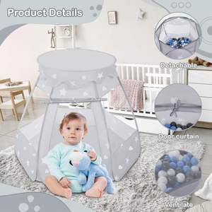 Tentes de jeu pour enfants faciles à monter et à démonter, piscines à balles pour les 1, 2, 3 ans, cadeau d'anniversaire pour les tout-petits, filles, intérieur et extérieur - Product Image 3