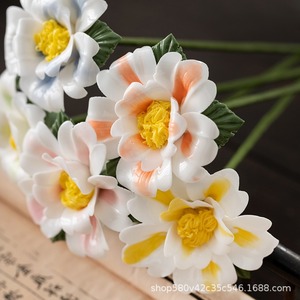 Handmade Ceramic Peony <strong>Flowers</strong>, Artificial Floral Decor for Living Room, Dining Table Centerpiece, <strong>Vase</strong> Arrangement - Product Image 4