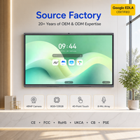 Tableau blanc interactif intelligent 65/75/86/98 pouces Ultra HD 4K Écran plat LED tout-en-un 48MP Caméra 8 micros Android 16.0