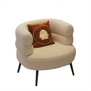 New Custom Luxury Light Wooden Armchair Sofa with Armrests for Living Room Bedroom Walk-in Closet Casual <b>Makeup</b> <b>Vanity</b> Chair - Product Image 2