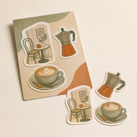 Individuelles Kaffee-Themen Aufkleber-Set für Laptop, Notizbuch und Schreibwaren-Dekoration