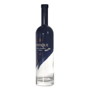 Bouteilles rondes en verre de spiritueux personnalisées de 50ml à 1 litre de capacité vide pour Gin Rum Tequila Vodka avec bouchon en liège - Product Image 1