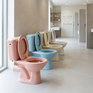 ตู้เก็บน้ำ2ชิ้นชักโครกพร้อมฝาปิดที่นั่งพลาสติกและอุปกรณ์ LLC ครบชุด WC สีเบจสีงาช้าง - Product Image 5