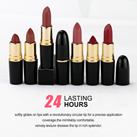 Vente en gros de rouge à lèvres en forme de balle, tube de 14 couleurs, halal, marque privée, végan, noir mat, rouge à lèvres tendance pour femmes et filles